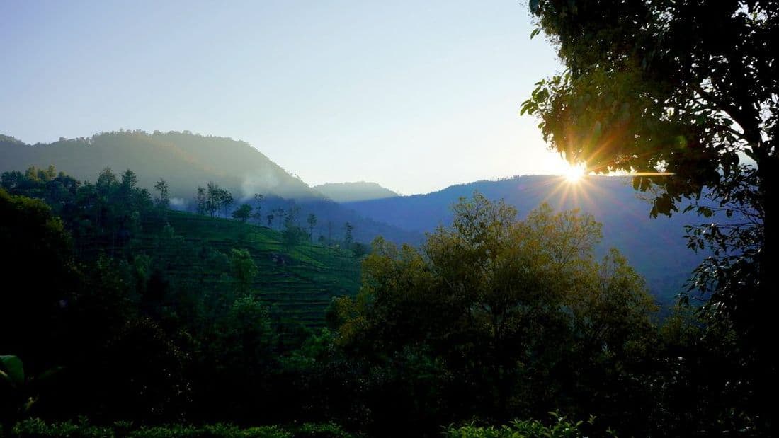 The sunset as seen from Vista Chiaro in Halakarai village